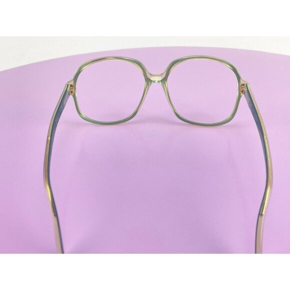 Vintage 80s oversized green eyeglasses frame, green gold iridescent, NO LENS - Picture 9 of 10